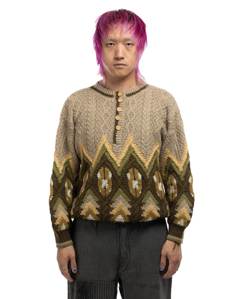 60's Cable Knit Sweater - Medium