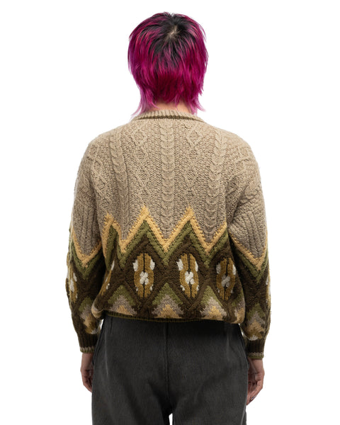 60's Cable Knit Sweater - Medium