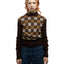 60's Patterned Mock Neck Sweater - Medium