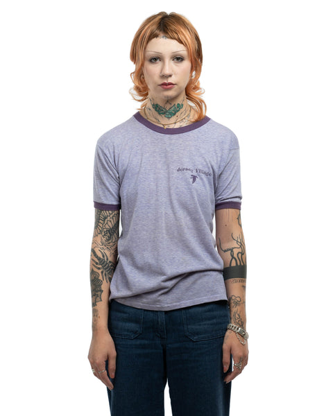 70's Champion Blue Bar Ringer Tee - Medium