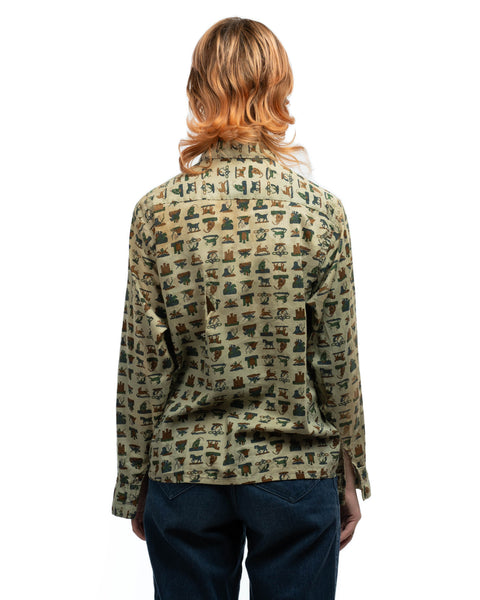 60's Patterned Loop Collar - Medium