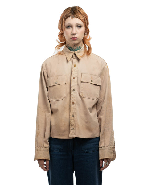 40's Cropped "Day by Day" Work Shirt - Medium