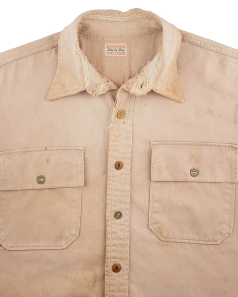 40's Cropped "Day by Day" Work Shirt - Medium