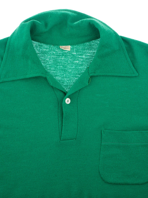 60's Wool Loop Collar Polo Shirt - XL