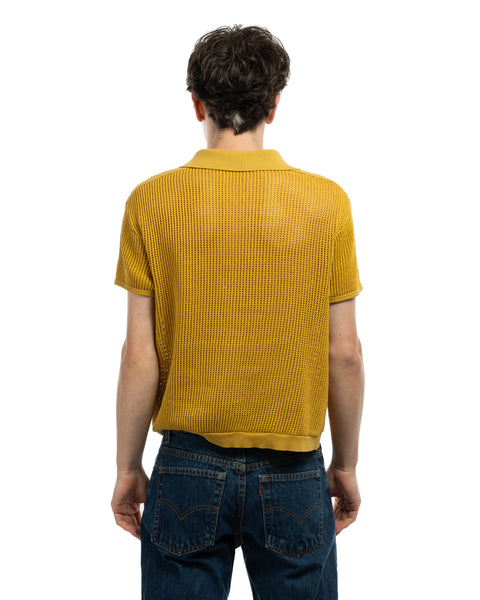 60's Loose Knit Polo Shirt - Medium