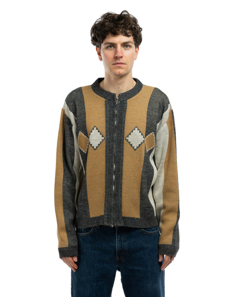 60's Patterned Cardigan Sweater - Medium