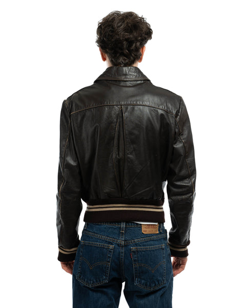 80's Leather Bomber - Medium