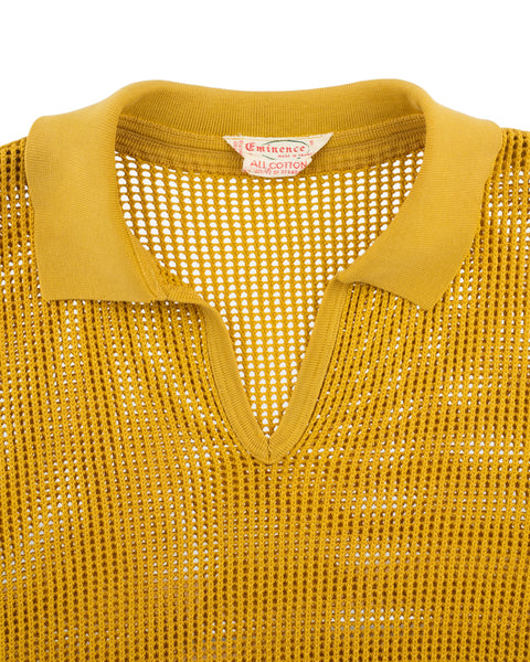 60's Loose Knit Polo Shirt - Medium
