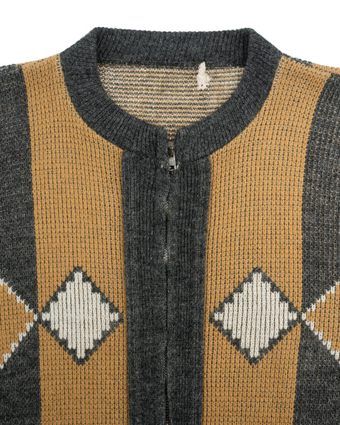 60's Patterned Cardigan Sweater - Medium