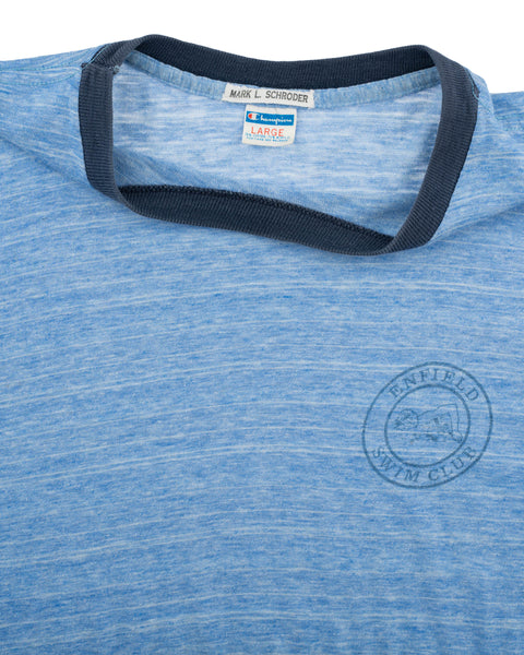 70's Champion Blue Bar Swim Shirt - Medium