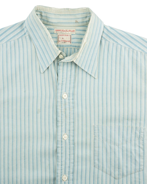 40's Striped Button-up Shirt - Large
