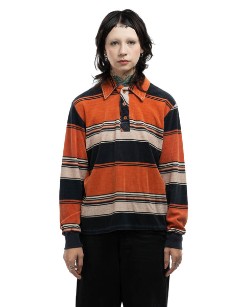 70's Velour Henley Sweatshirt - Medium