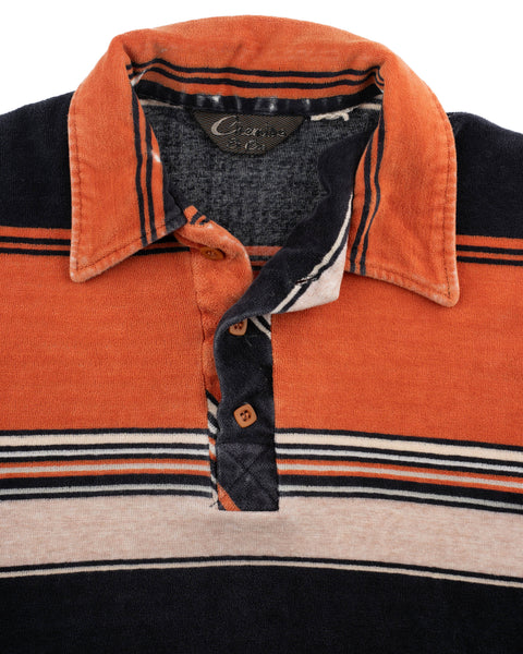 70's Velour Henley Sweatshirt - Medium