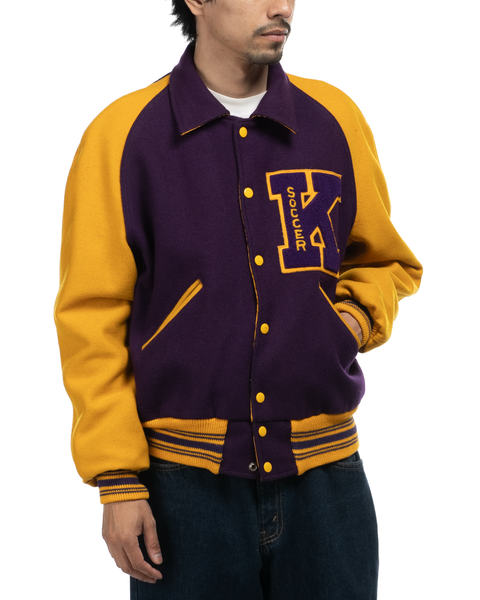 1940s Satin & Wool Reversible Varsity Jacket