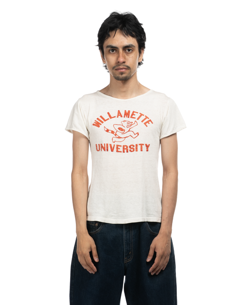 1940s Flock Print Collegiate Tee