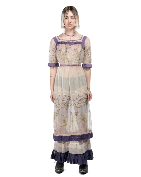 Antique Sheer Floral Dress