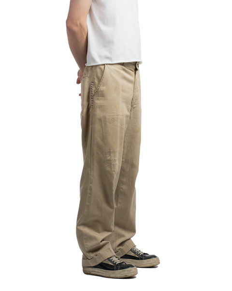 50's Repaired Khaki Trousers - 33" x 29"