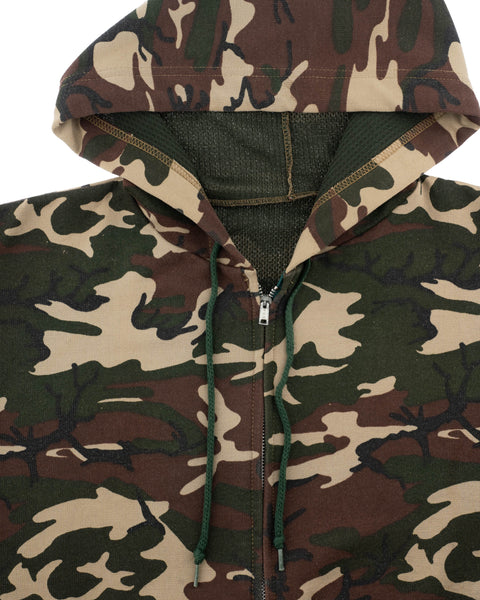 80’s Camo Zip Hoodie - Medium