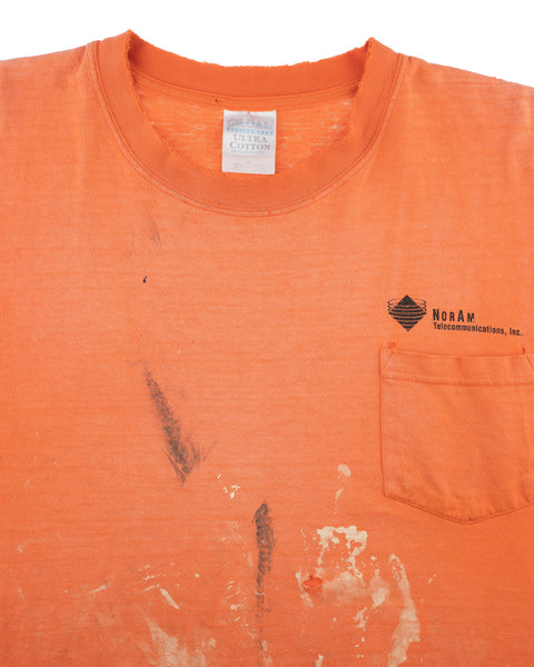 90's Thrashed Orange Pocket Tee - XL