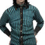 60's Striped Oxford Collar Shirt - Small