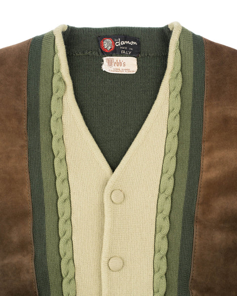 60's MCM Paneled Cardigan - Large