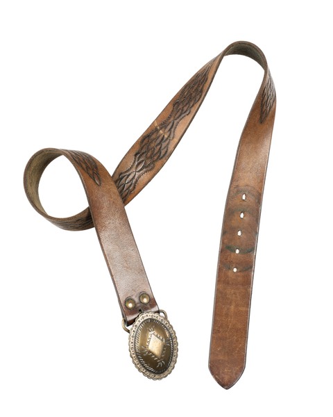 1970s Brass Concho Buckle Belt