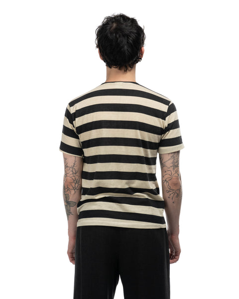70's Campus Striped Henley Tee - Medium