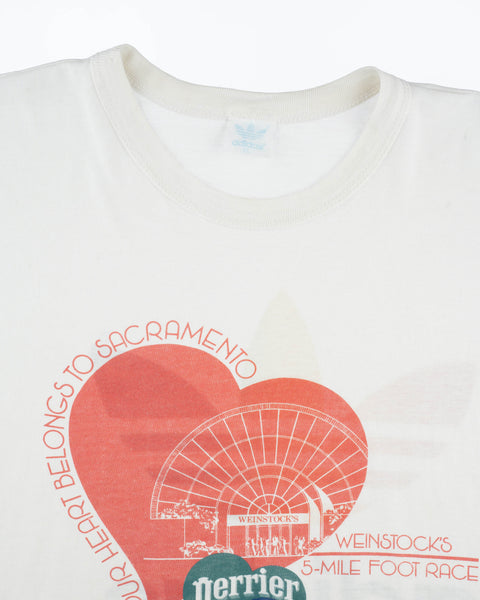 80's Adidas Trefoil Foot Race Tee - Large