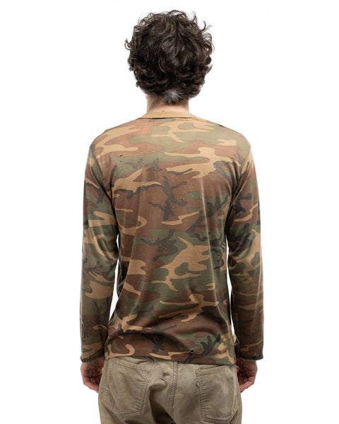 80’s Faded Camo Long Sleeve Tee - Medium
