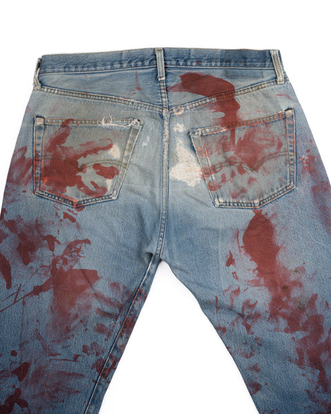 80's Ink Splatter Levi's Redline 501 Denim - 36" x 30"