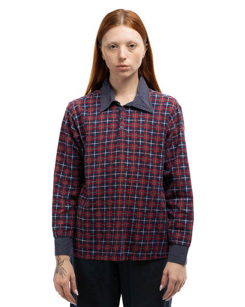 60's Soft Plaid Collared Shirt - Medium