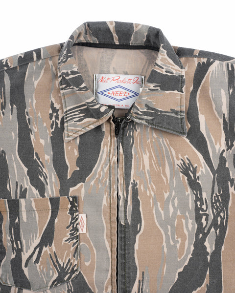 70's Tiger Stripe Camo Hunting Jacket - Medium