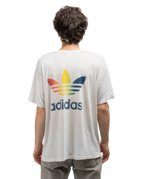 80's Adidas Trefoil Foot Race Tee - Large