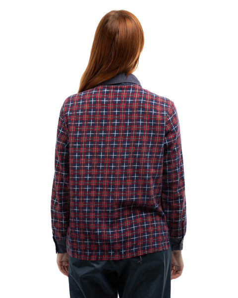 60's Soft Plaid Collared Shirt - Medium