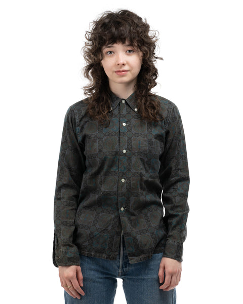 60's Patterned Oxford Shirt - XS