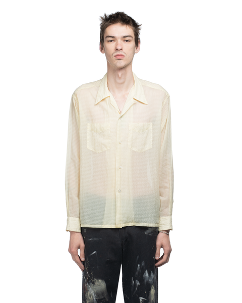 50's Crinkle Sheer Loop Collar Shirt - Large