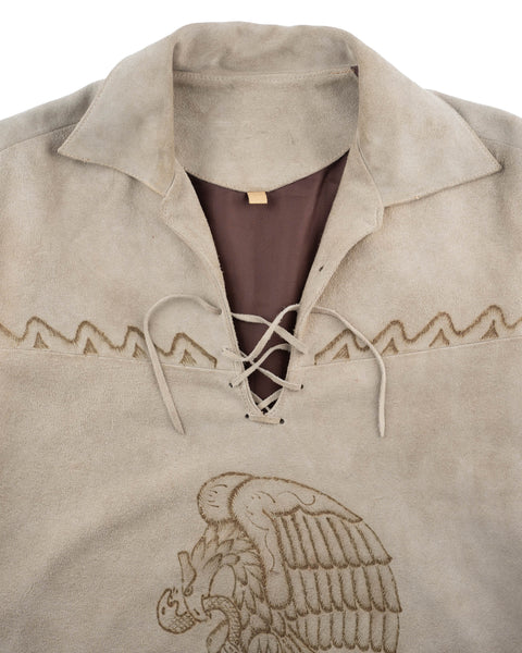 60's Suede Lace & Zip Pull-Over - Medium