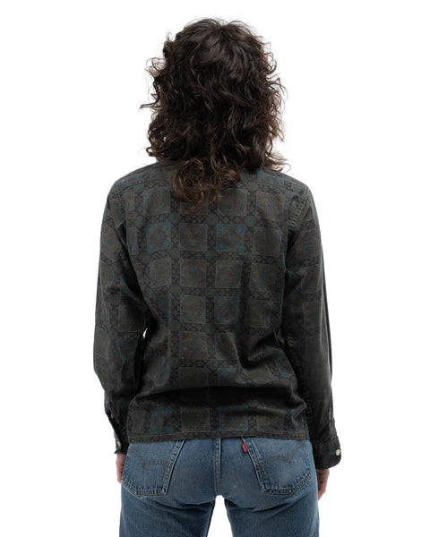 60's Patterned Oxford Shirt - XS