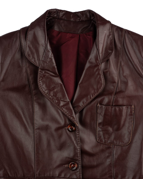 70's Leather Jacket - Medium