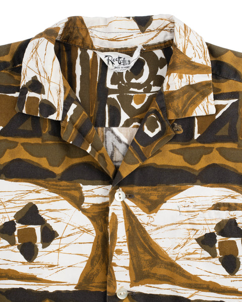 60's Patterned Aloha Shirt - Small