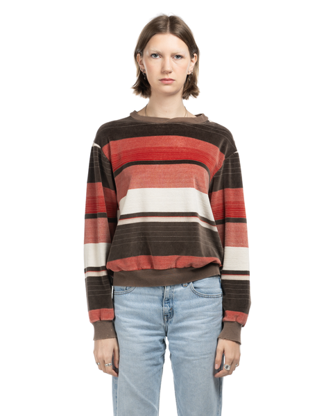 1970s Velvety Striped Sweatshirt