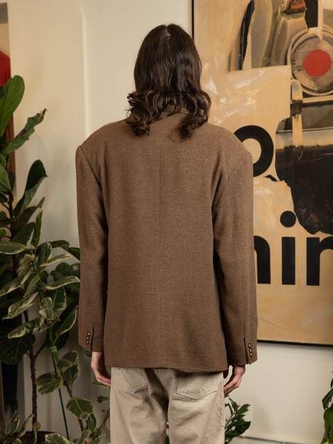 1990s Square Tag Gap Wool Coat