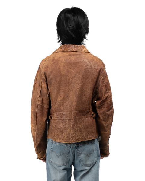1940s Leather Side-Cinch Jacket