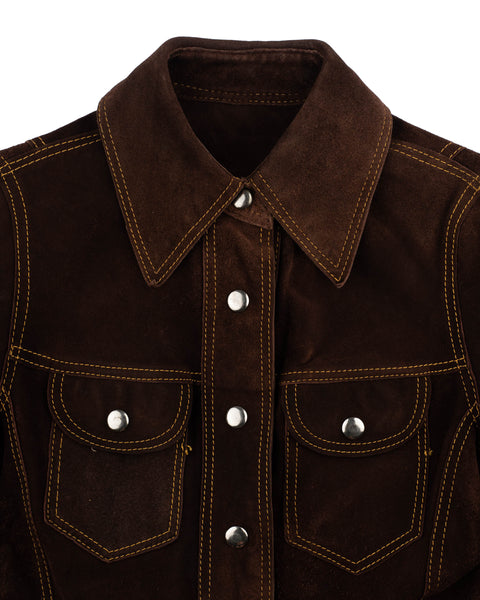 70's Suede Trucker Jacket - Small