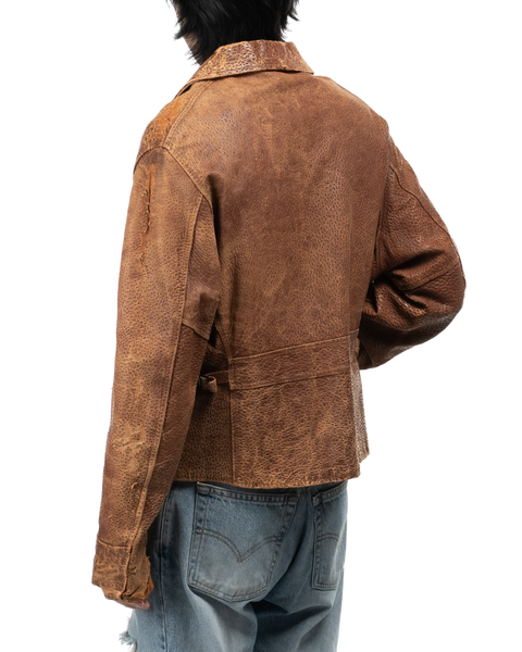 1940s Leather Side-Cinch Jacket