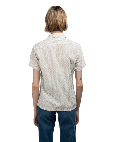 60's Patterned Penney's Loop Collar Shirt - Small