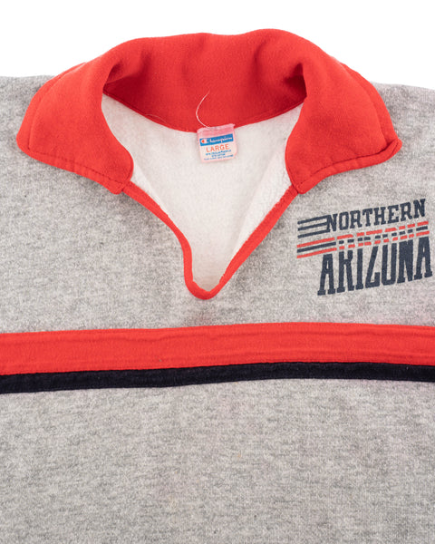 70's Champion Blue Bar Collared Sweatshirt - Medium