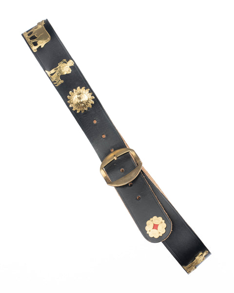 70’s Embellished Leather Belt - 29"-34"