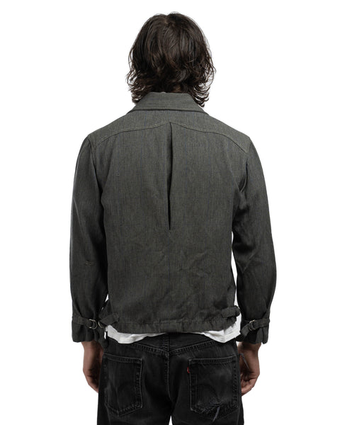 30's Pendleton Quad-Belted Glove-Pocket Salt-&-Pepper Jacket - Medium