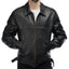 80's Half Belt Leather Jacket - XL